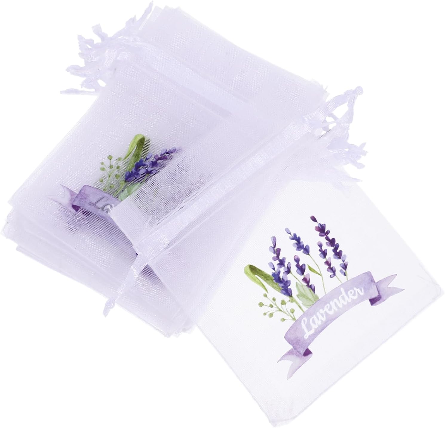 LOGOFUN 20pcs Lavender Sachet Bags - White