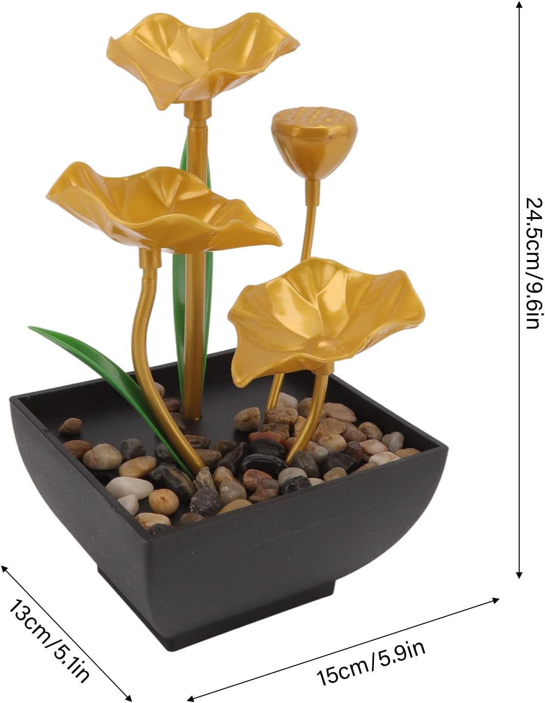 Tabletop Fountain with Triple Design and LED Lights