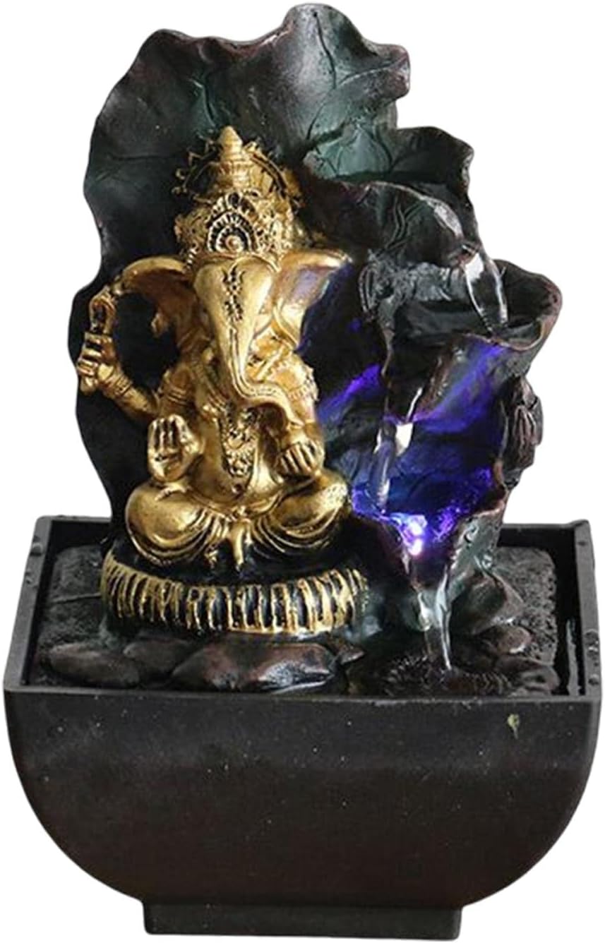 Ganesha Statue Tabletop Fountain Buddha Figurine 13cmx13cmx19cm