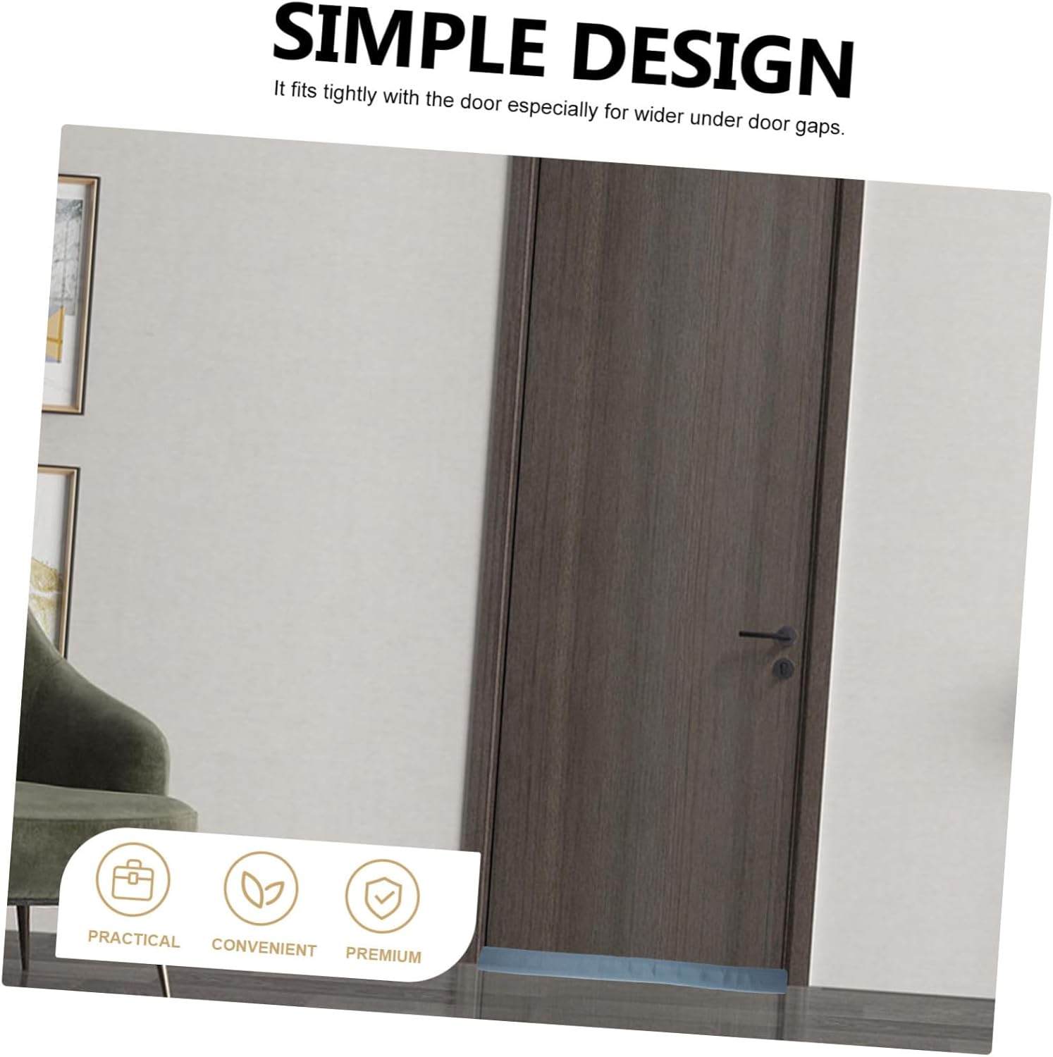 3pc Door Draft Stopper Weather Stripping for Home and Dorm