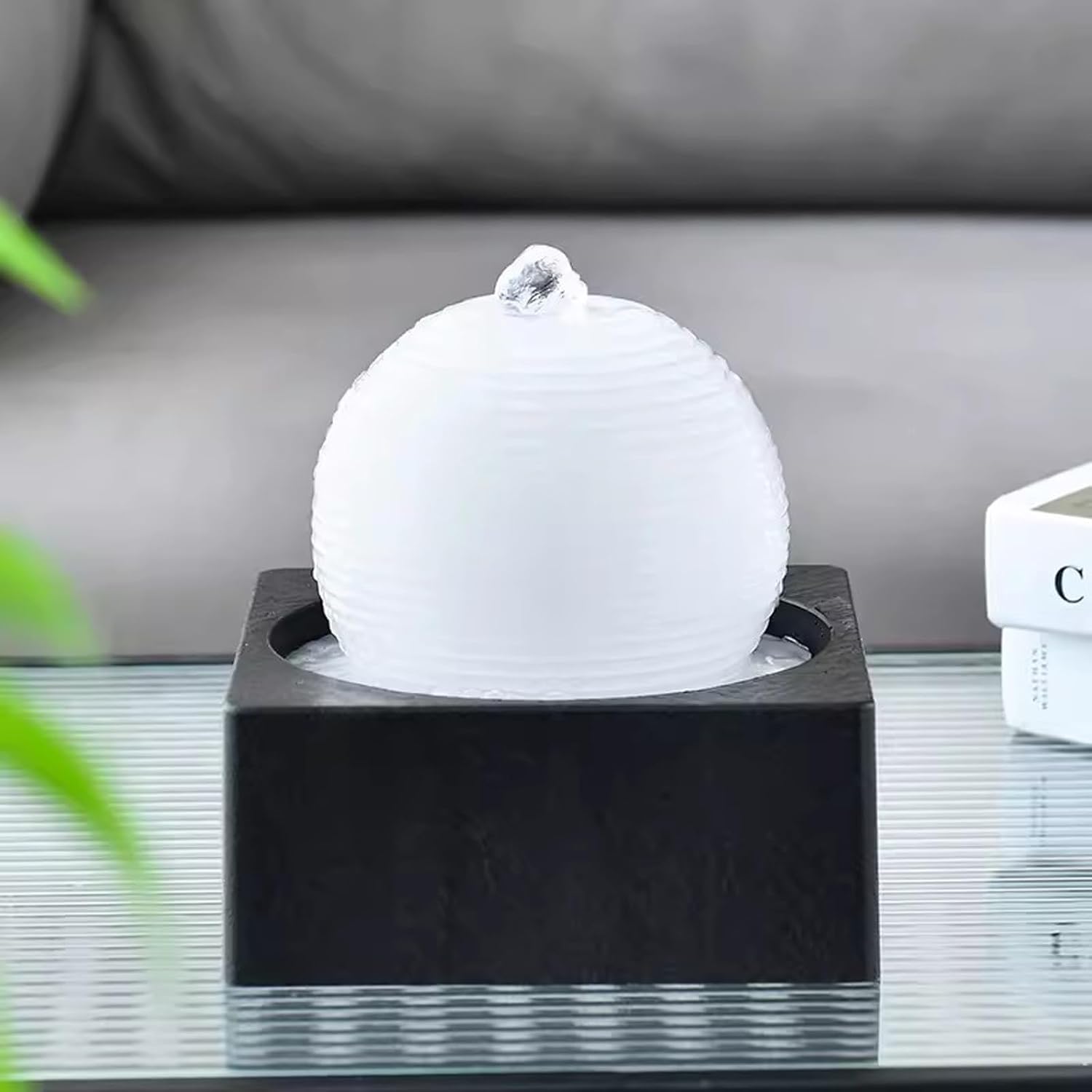 GRFIT White Tabletop Fountain for Home Decor