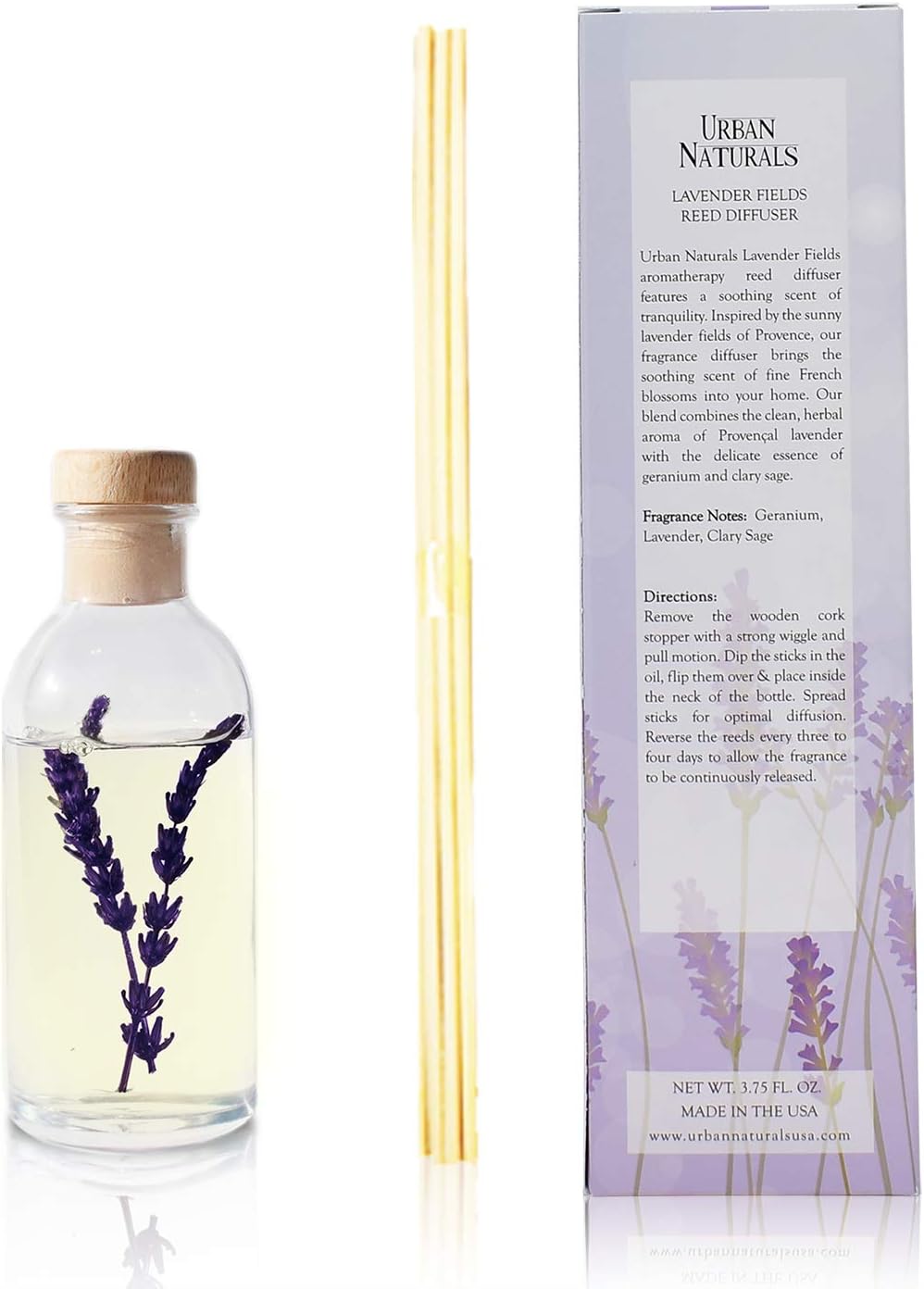 Urban Naturals Lavender Fields Reed Diffuser Refill Bundle 4 Oz