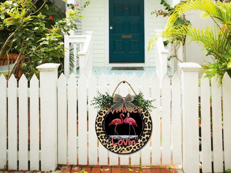 LERJIMUX 12 Inch Rustic Wooden Door Sign Wreath Hanger