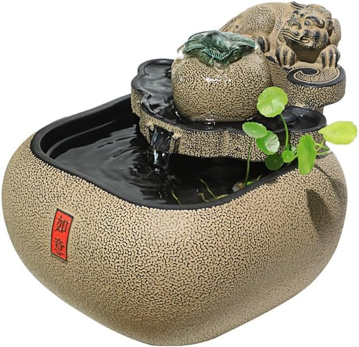 Chinese Style Tabletop Fountain with Circulating Water for Decor