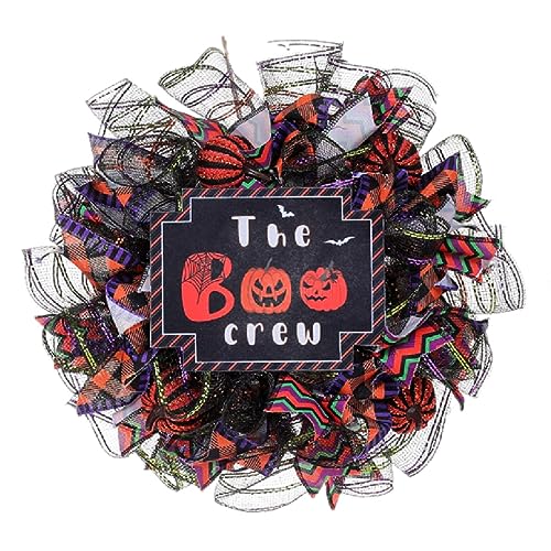 Halloween Wreath Door Decor Witch Hat