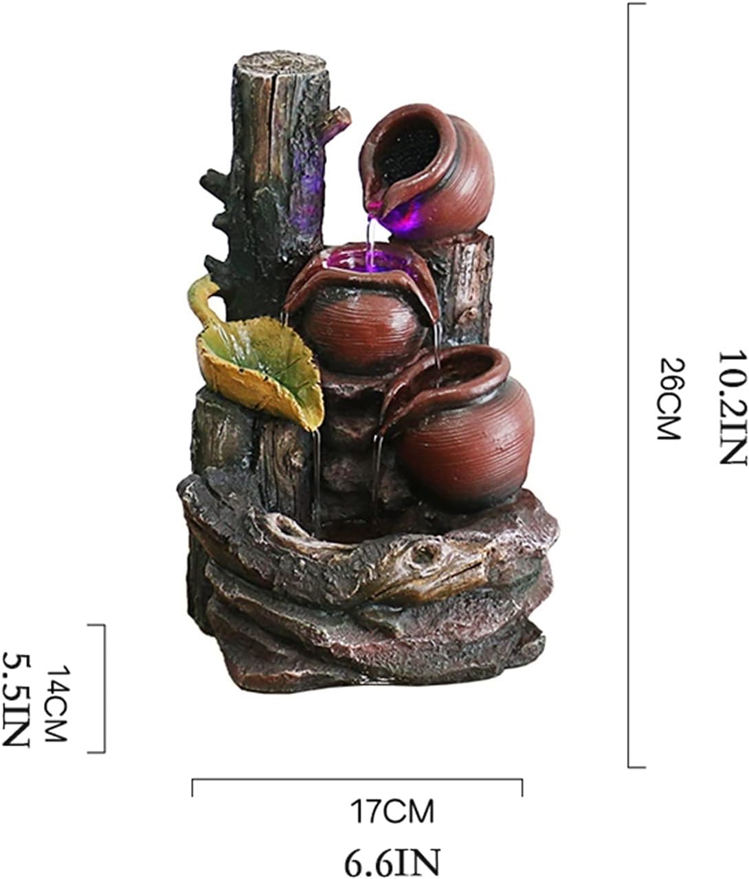 YEAHSOO Tabletop Fountain Resin Desk Water Feature