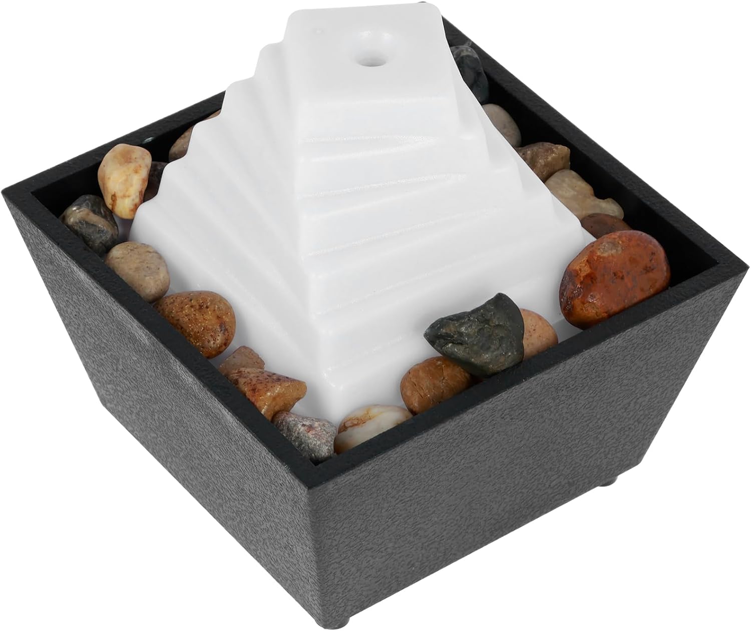 USB Tabletop Fountain with Light and Pebbles