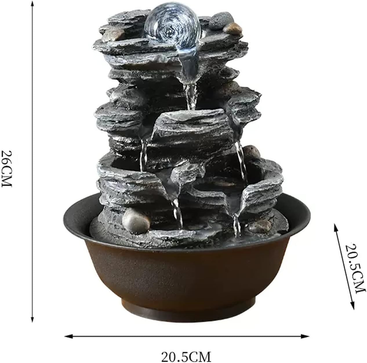 Elegant Tabletop Fountain with Rotatable Decor
