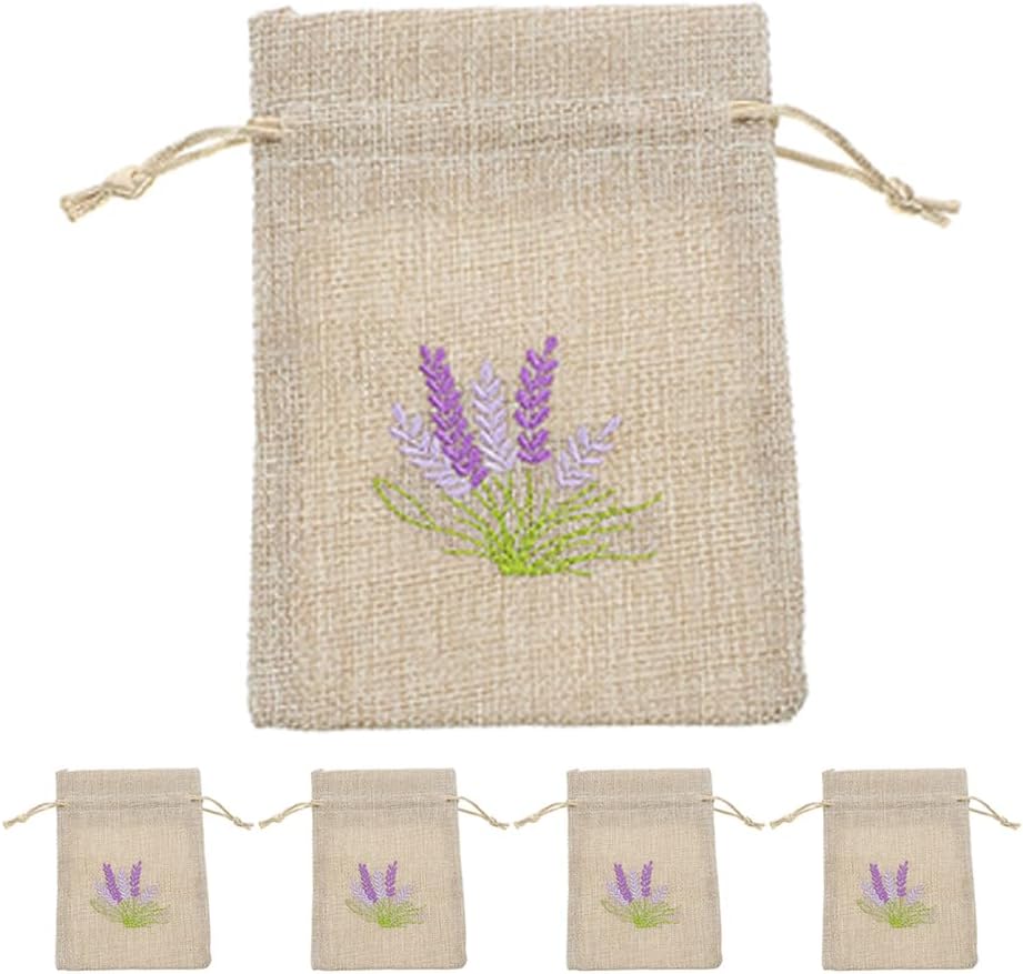 LOGOFUN 5pcs Dried Flower Storage Bag with Drawstring