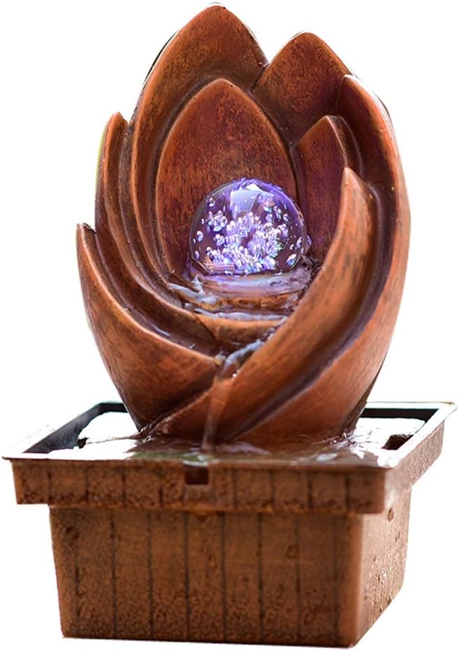 Vintage Copper Desktop Fountain with Crystal Spinning Ball