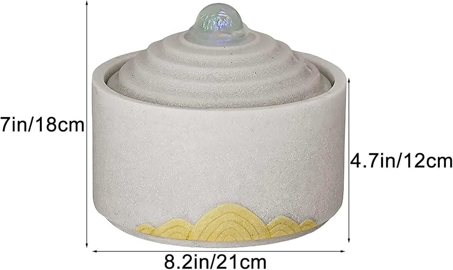 White Sandstone Tabletop Fountain for Home Office Decor