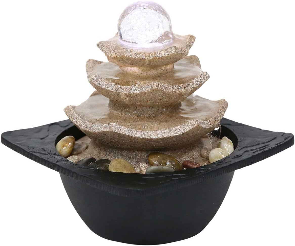 Zen Pagoda Indoor Water Fountain with LED Lights - 85x8x8 Inches