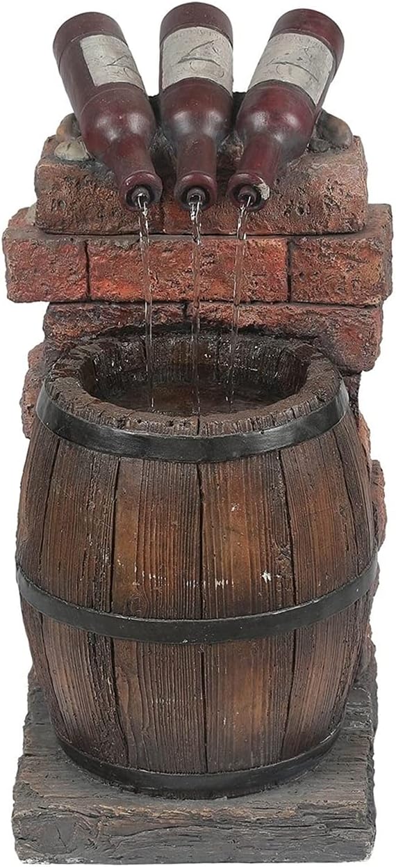 Rustic Tabletop Fountain with Resin Statue