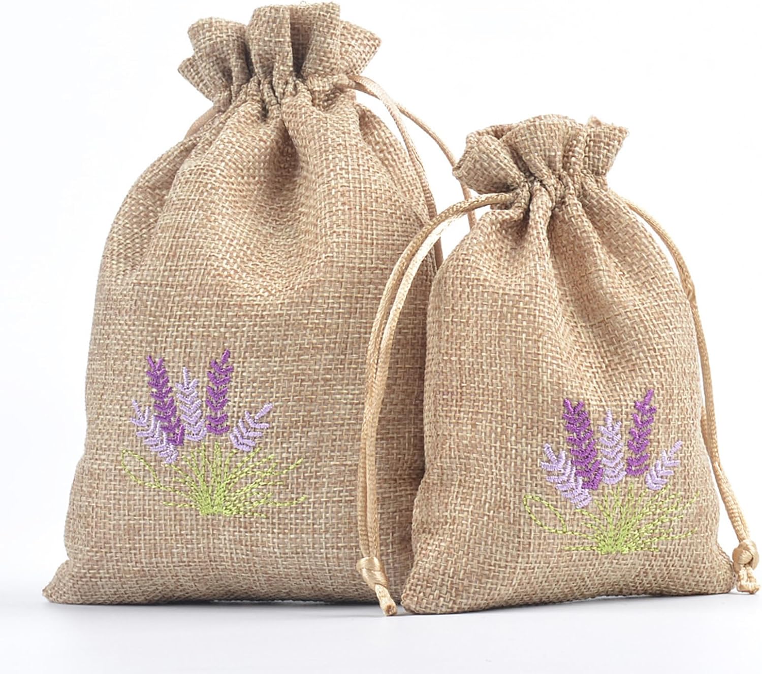 Set of 10 Cotton Linen Lavender Scented Bags for Jewelry Storage