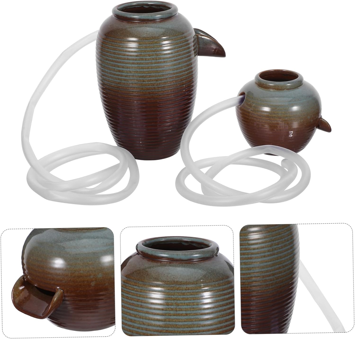 LIFKOME 2pcs Ceramic Tabletop Fountain for Indoor Decor