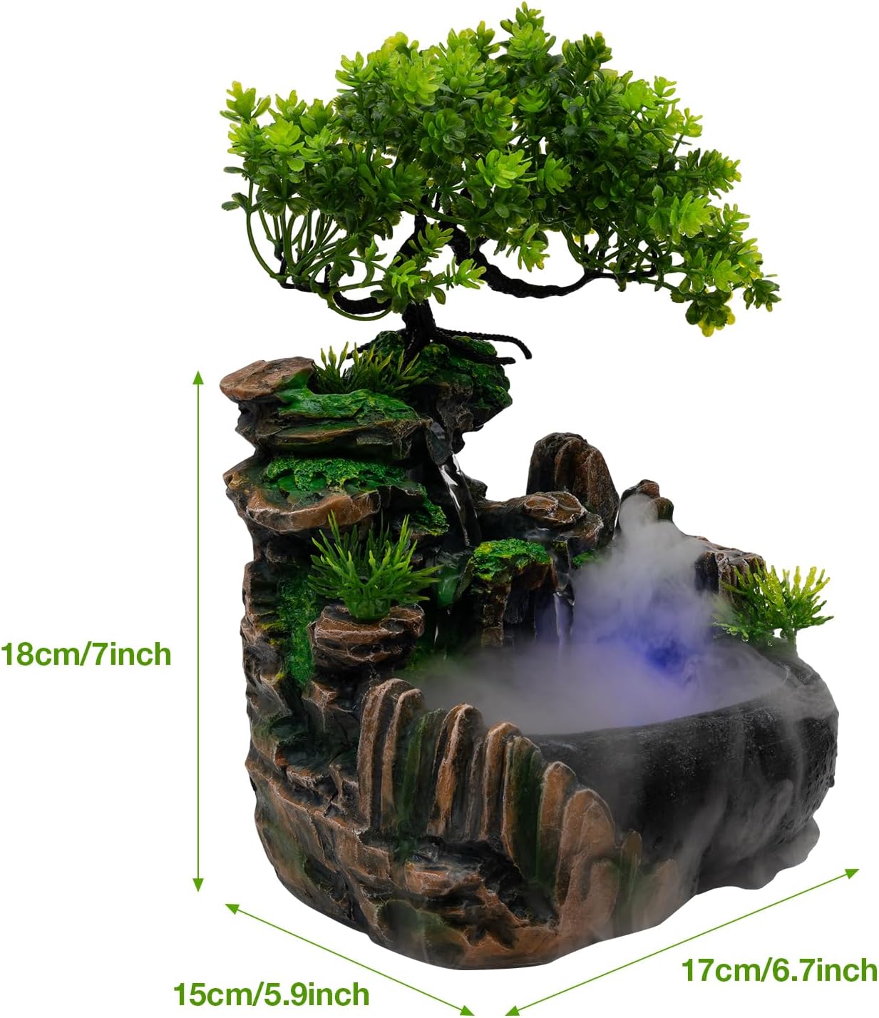 Elegant LED Water Fountain with Humidifier and Pump