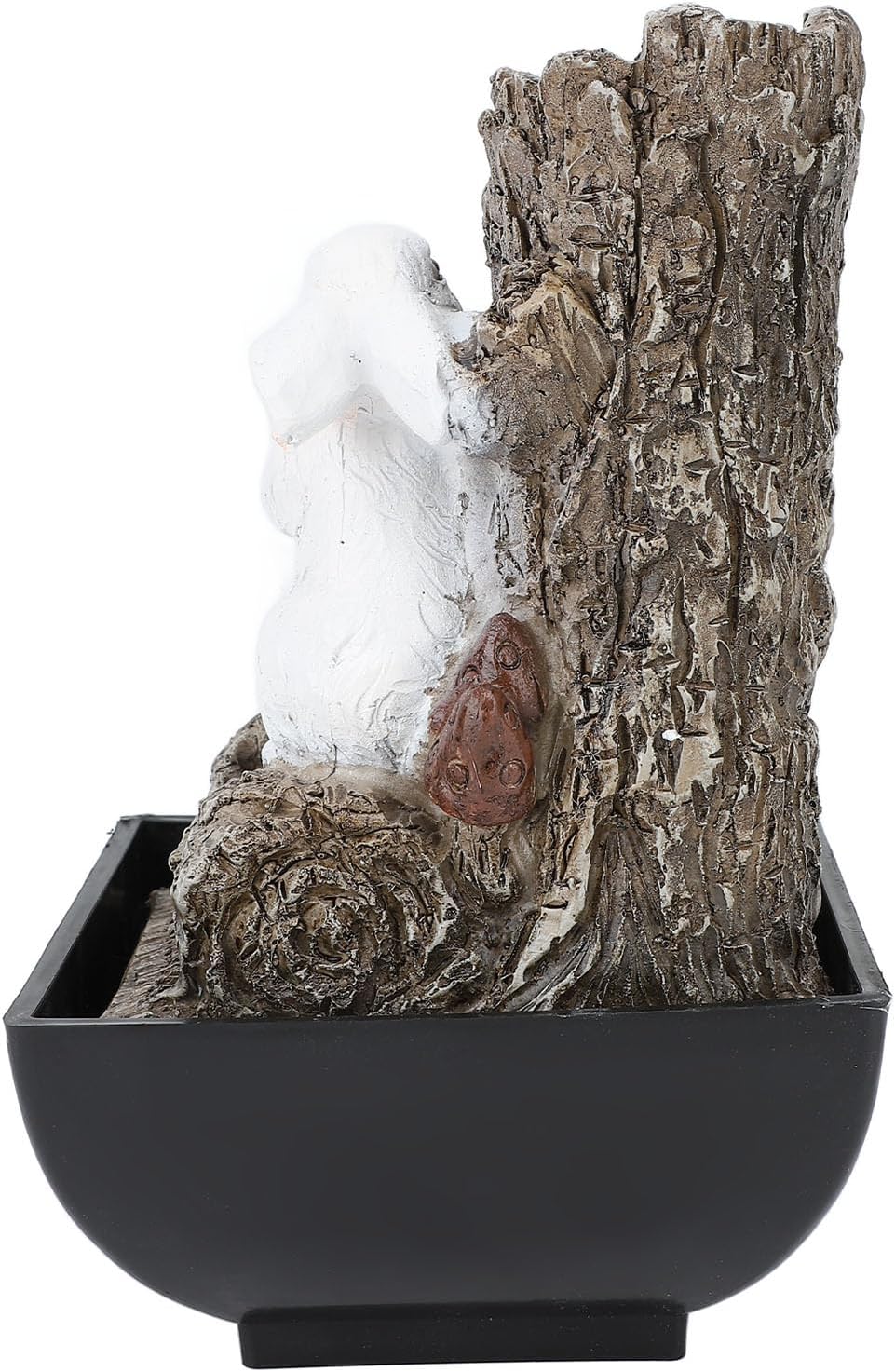 Bunny Tabletop Fountain with LED Lights and Quiet Pump