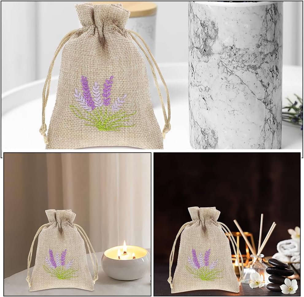 LUOZZY 5 Pcs Dried Flower Storage Bags Lavender Sachet Bags Refillable Fragrance Pouches