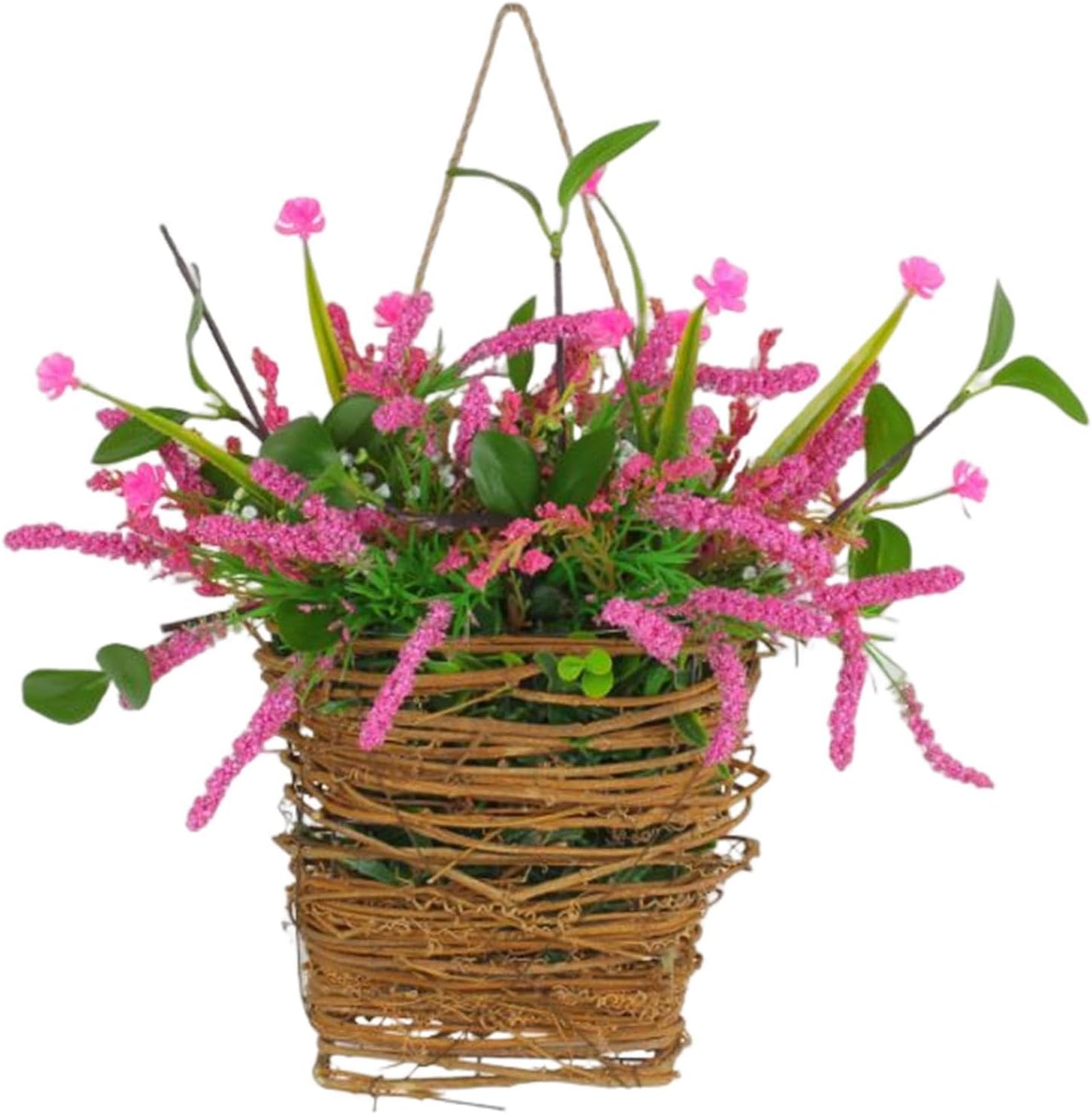 Wildflower Basket Wreath Door Hanger Decor