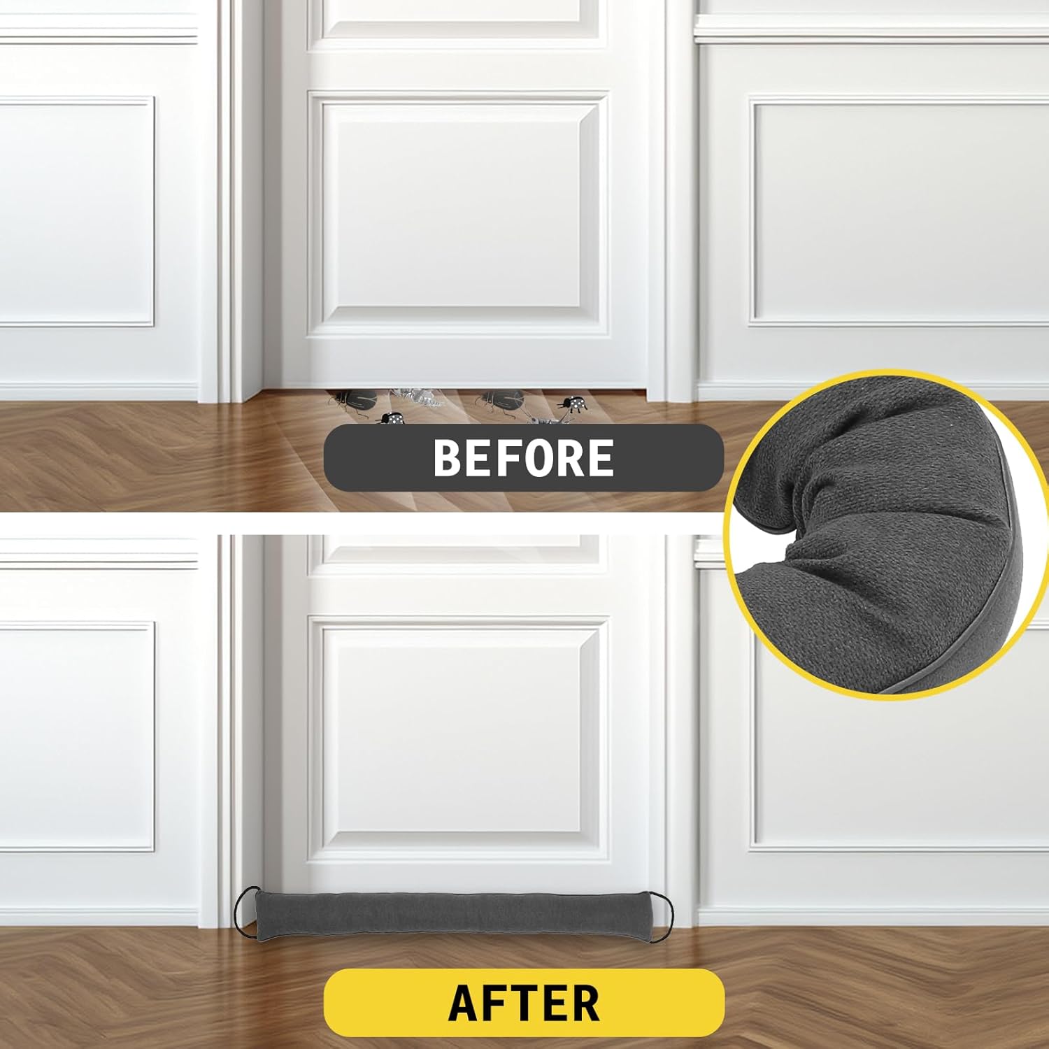 FALESOUL Door Draft Stopper 36 x 4 Heavy Duty Noise Blocker