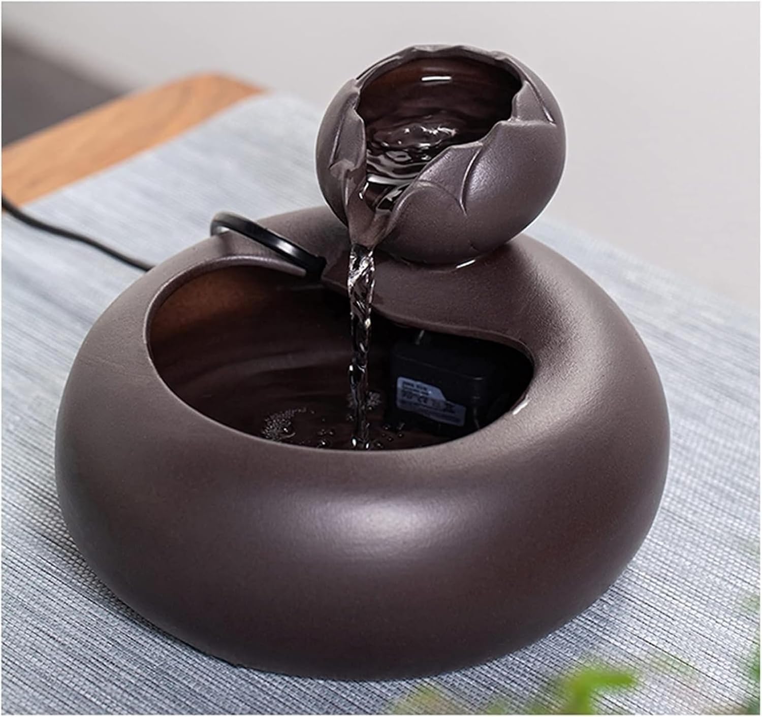 Ceramic Tabletop Fountain for Home and Office Decor