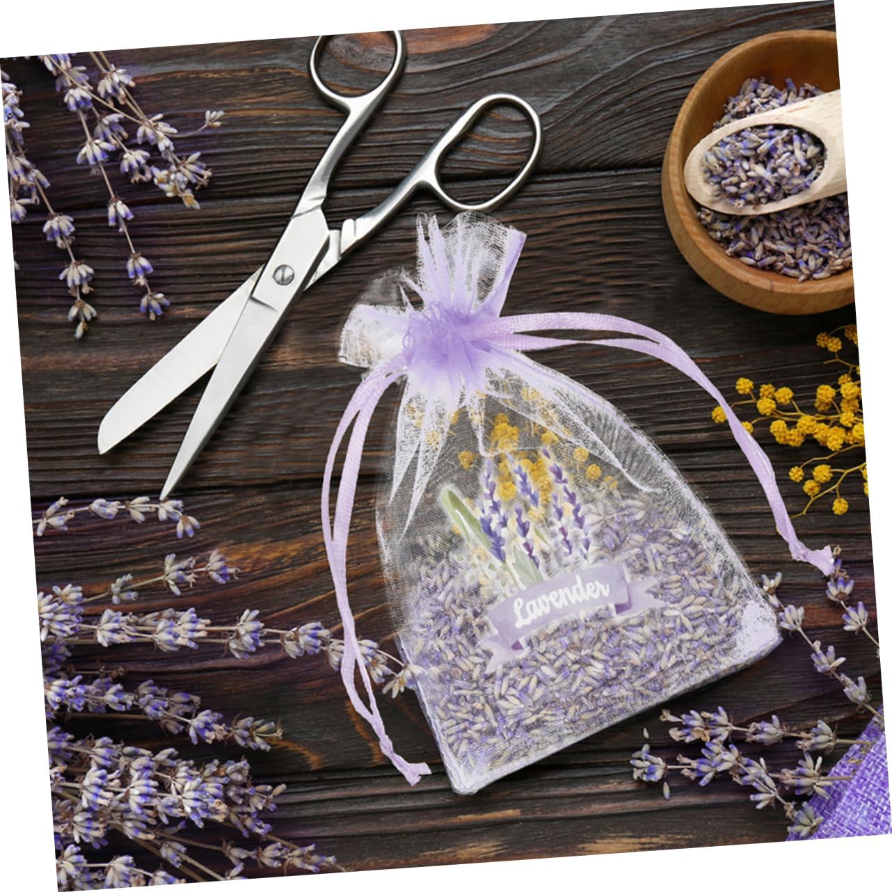 Wakauto 10pcs Drawstring Spice Bag Empty Sachet Bags for Dried Lavender