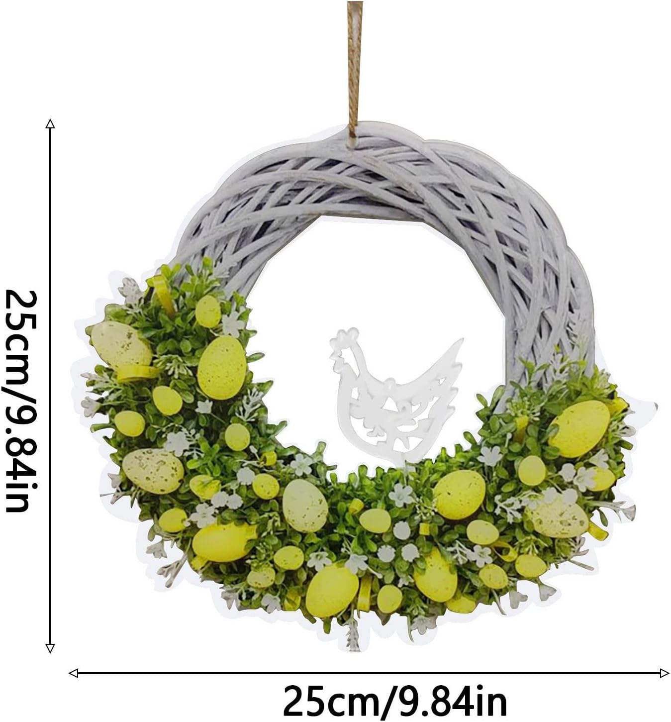 Pink Lily Easter Door Wreath with Bunny Hangers