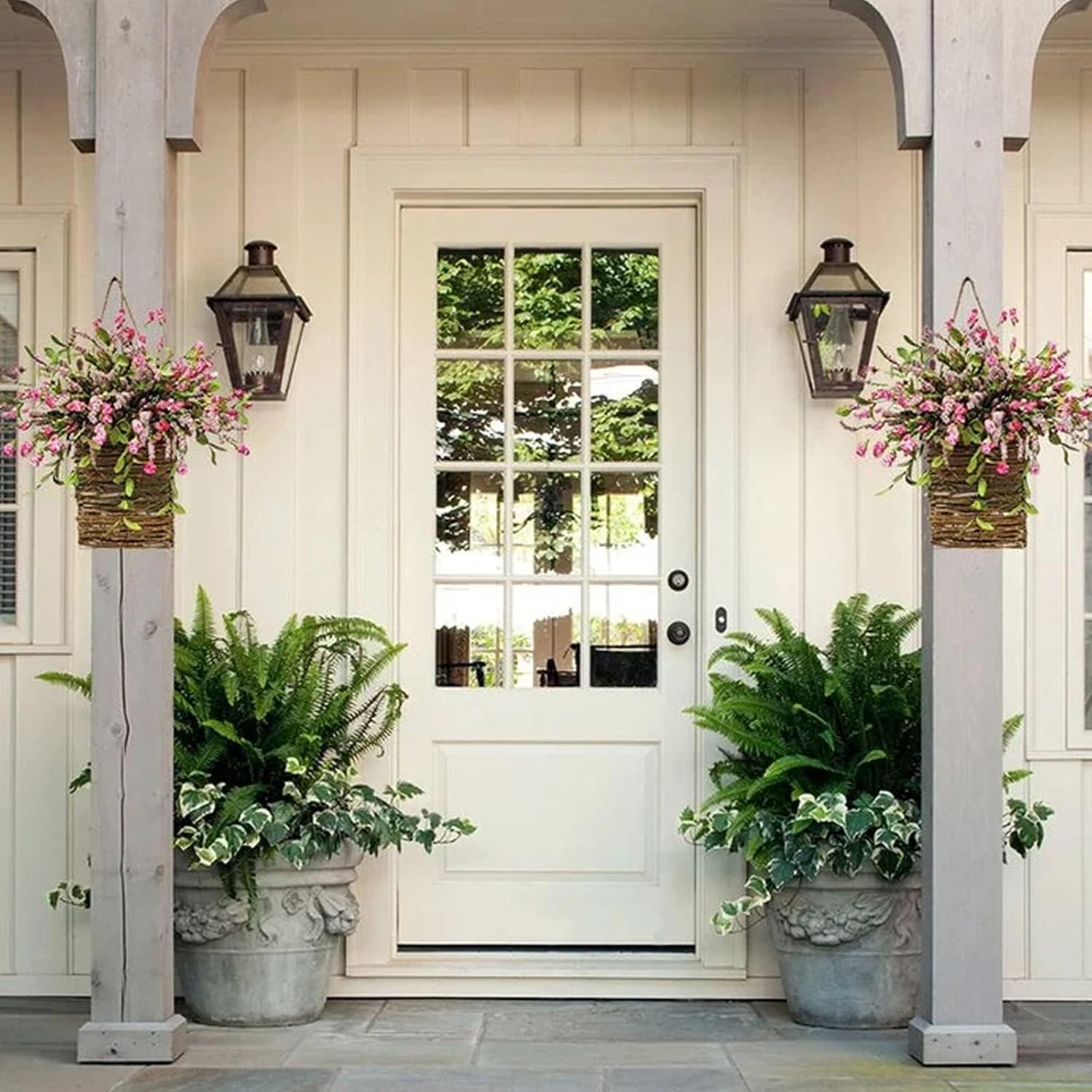 Wildflower Door Wreath Spring Summer Decor Farmhouse Welcome Sign for Home Wedding Mothers Day and Seasonal Celebrations