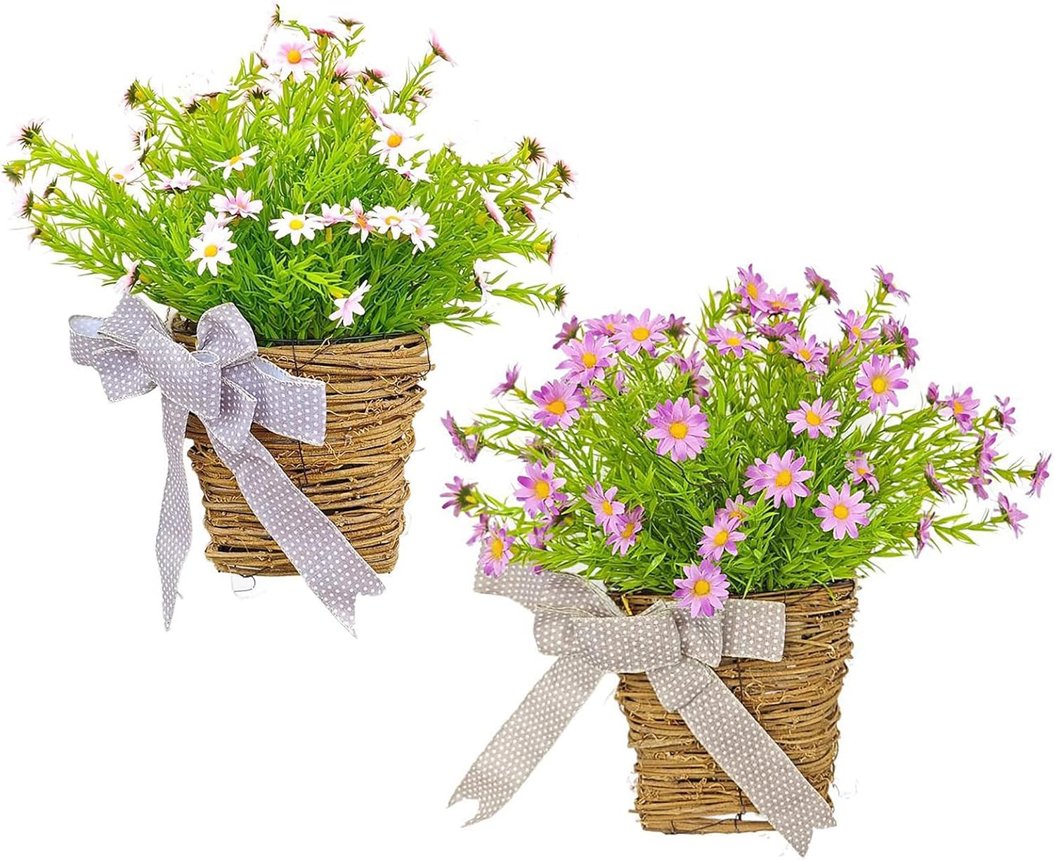 Wnvivi Artificial Flower Door Wreath Pink