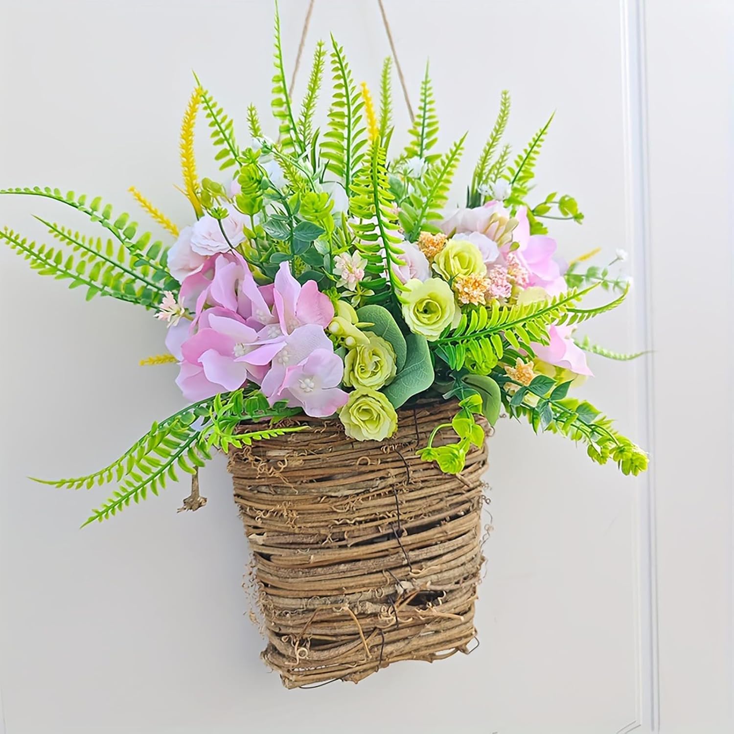 Daisy Wreath Spring Door Decor Basket Wreath