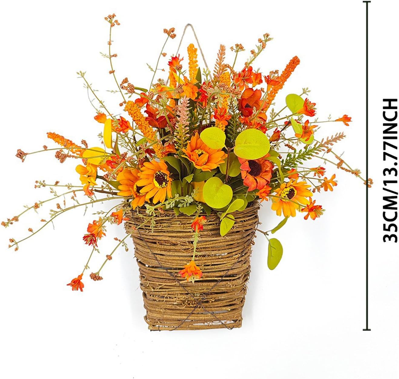 Fall Front Door Flower Basket 137in Autumn Wreath Decor
