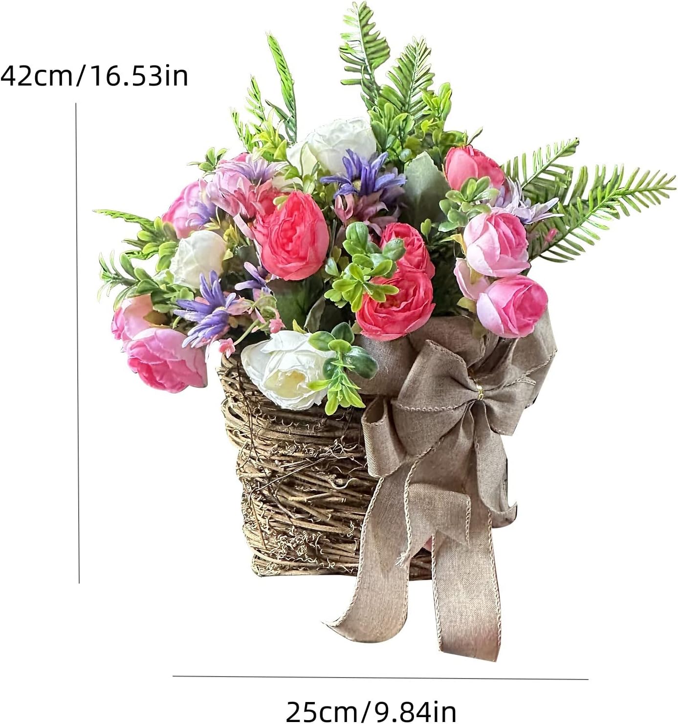 HELLORSO Peony Door Wreath Spring Summer Decor