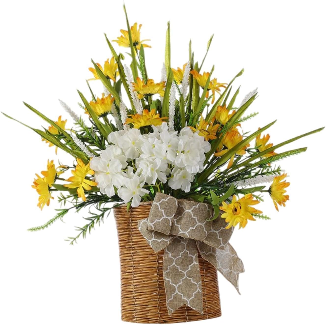 Fancyes Door Wreath Garland Welcome Sign Artificial Flowers for Front Door Home Decor