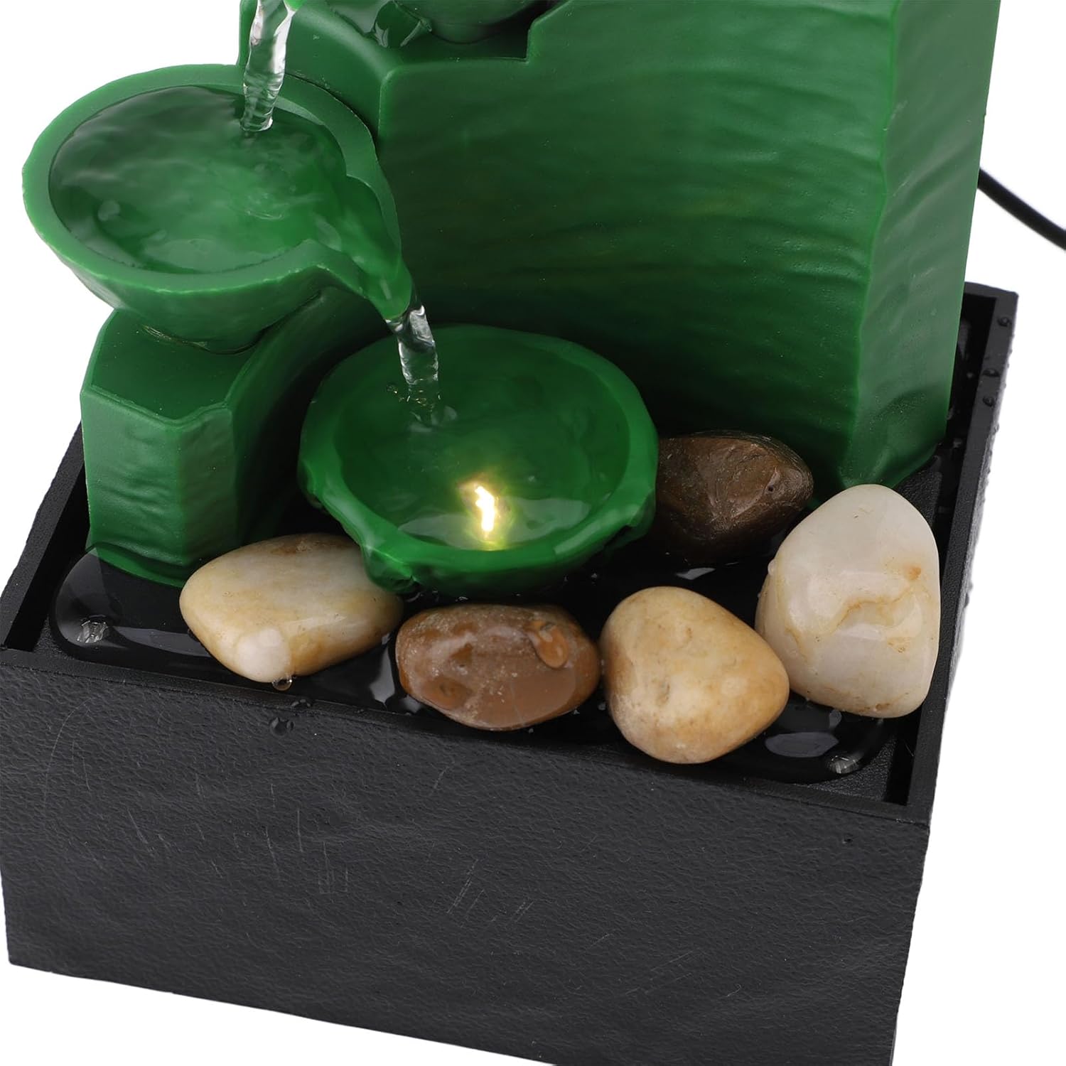 Tabletop Fountain with LED Light and USB Power