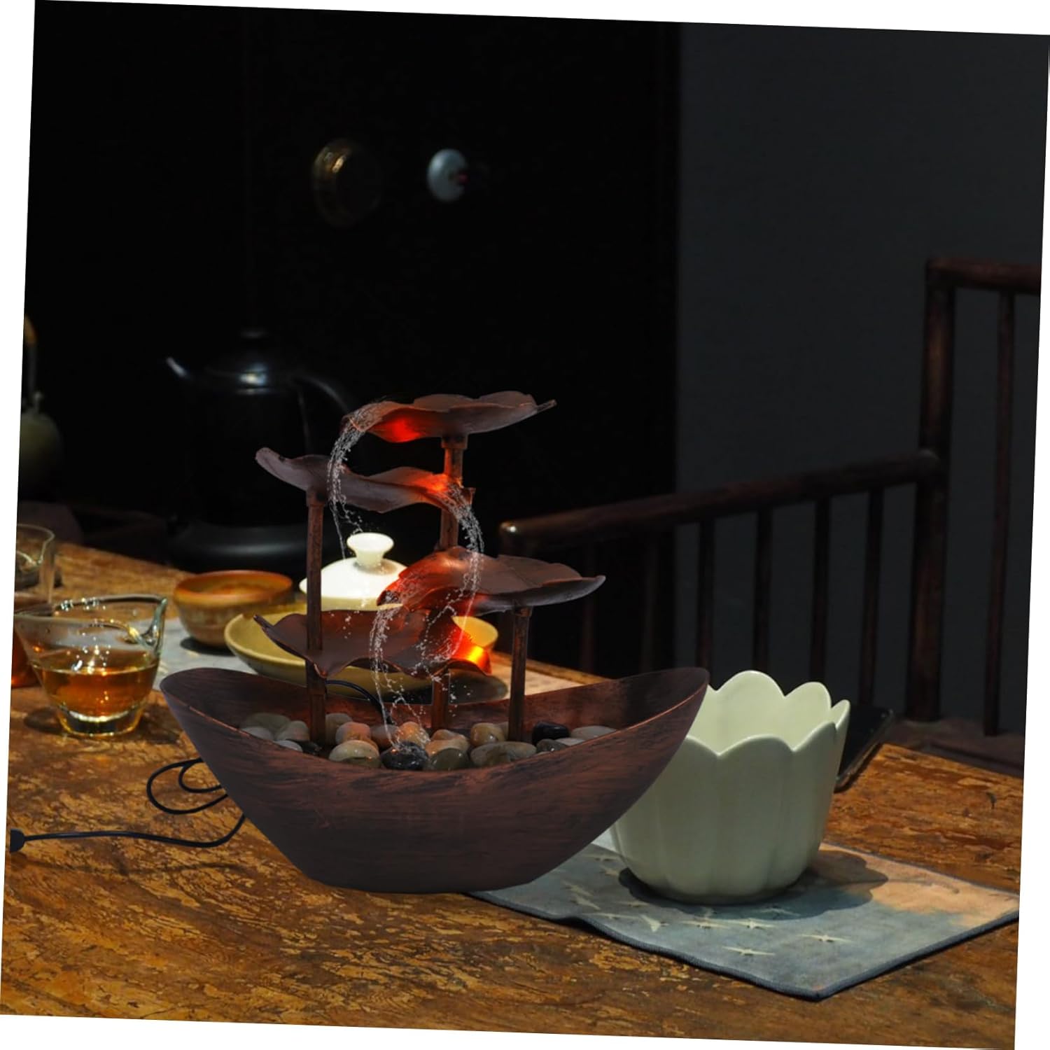 Creative Waterfall Fountain Tabletop Led Night Light