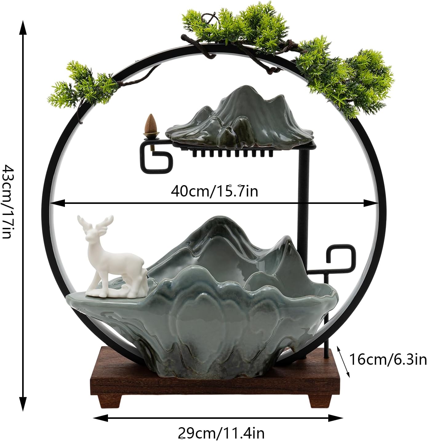 MOQNISE Tabletop Fountain with LED Light and Atomizer