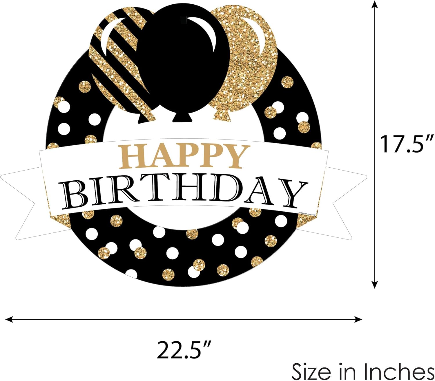 Big Dot of Happiness Adult Birthday Gold Wreath