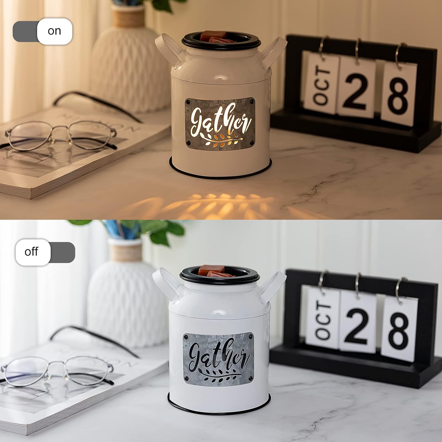 Rustic Farmhouse Wax Warmer with Milk Jug Design