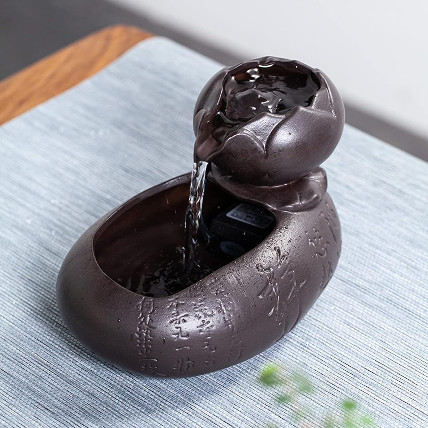 Mini Ceramic Waterfall Fountain Indoor Zen Decor