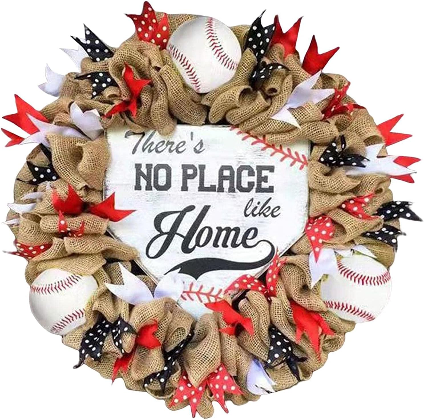 Baseball Wreath Fourth of July Decor Front Door Garland