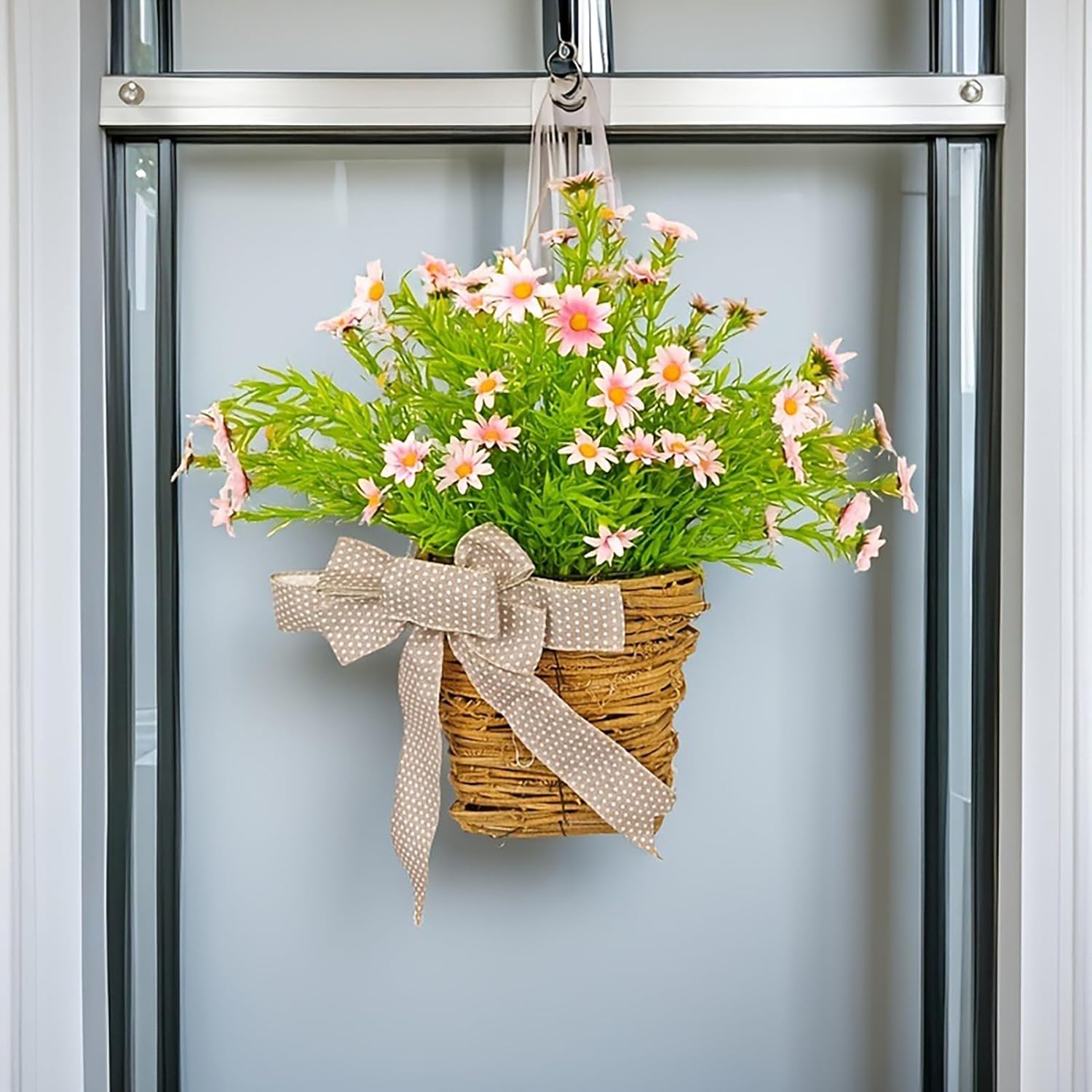 Artificial Flower Wreath Door Hanger Spring Decor