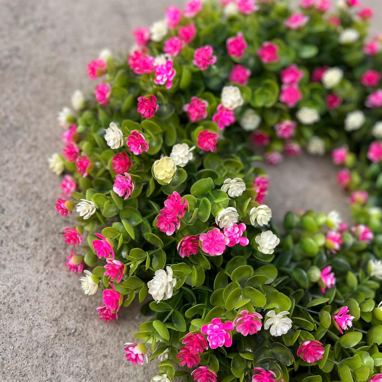 18-Inch Spring Festival White Wreath Door Hanging Decor