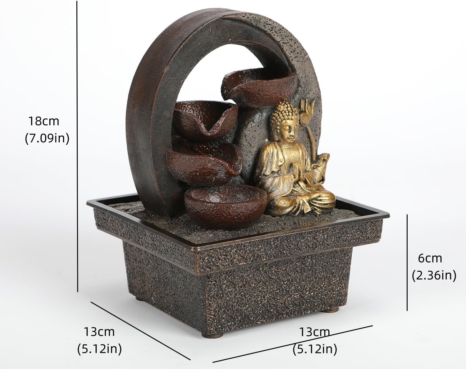 Seyee Bro Tabletop Water Fountain Buddha Statue Humidifier