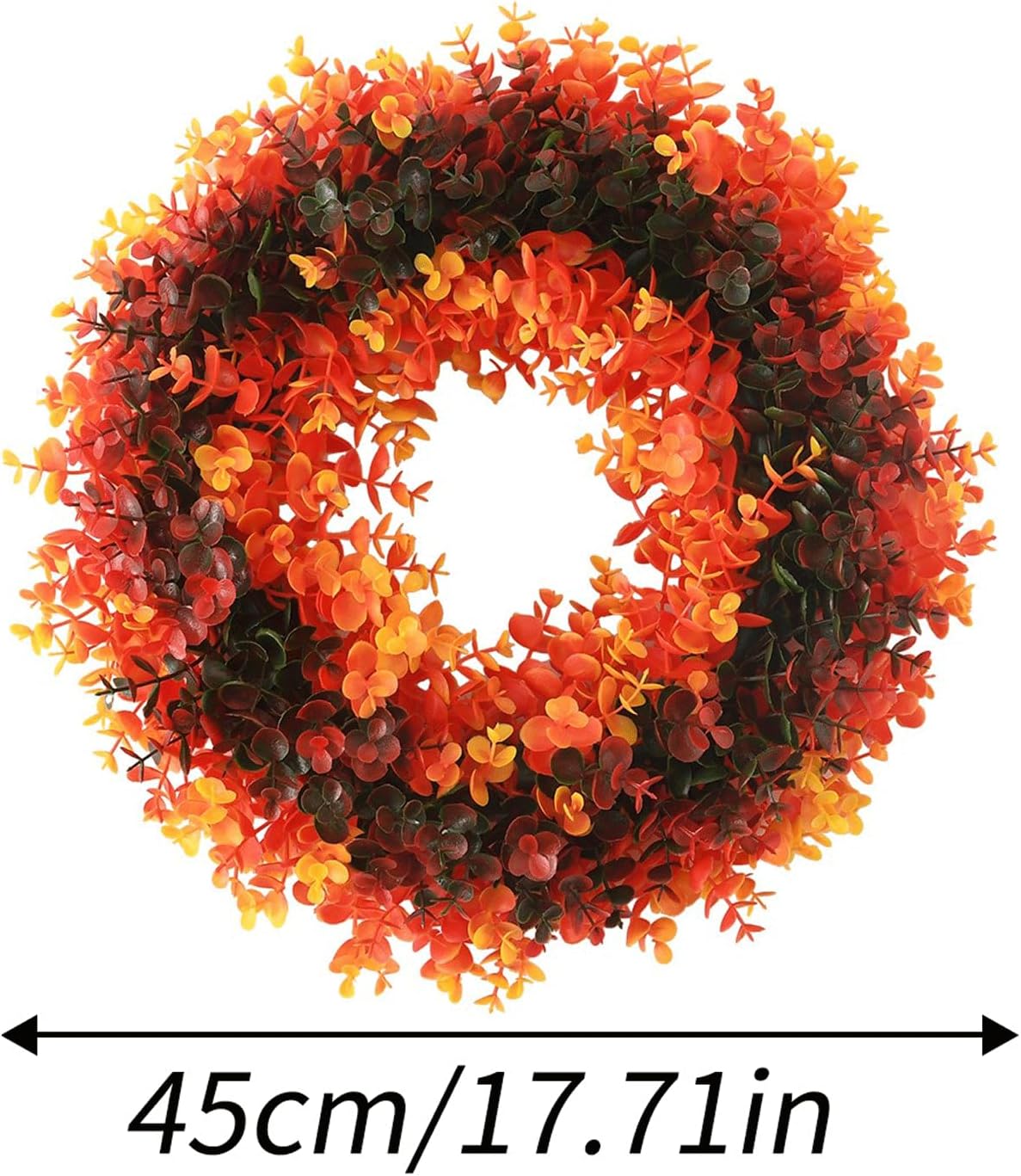 ROSELUO Colorful Plastic Wreath 16x16 Inches Front Door Decor