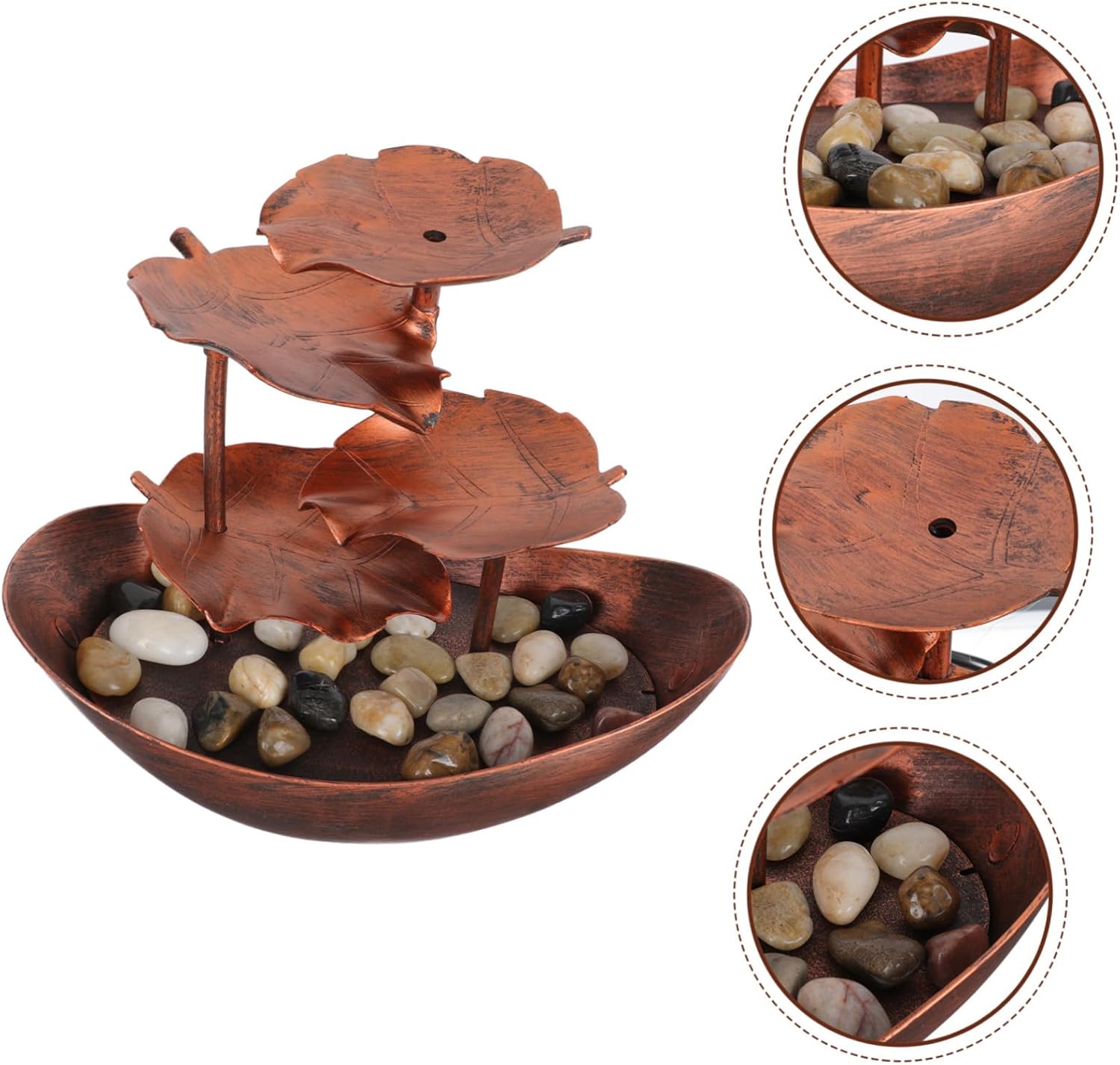 Creative Lotus Leaf Ingot Indoor Water Fountain LED Night Light
