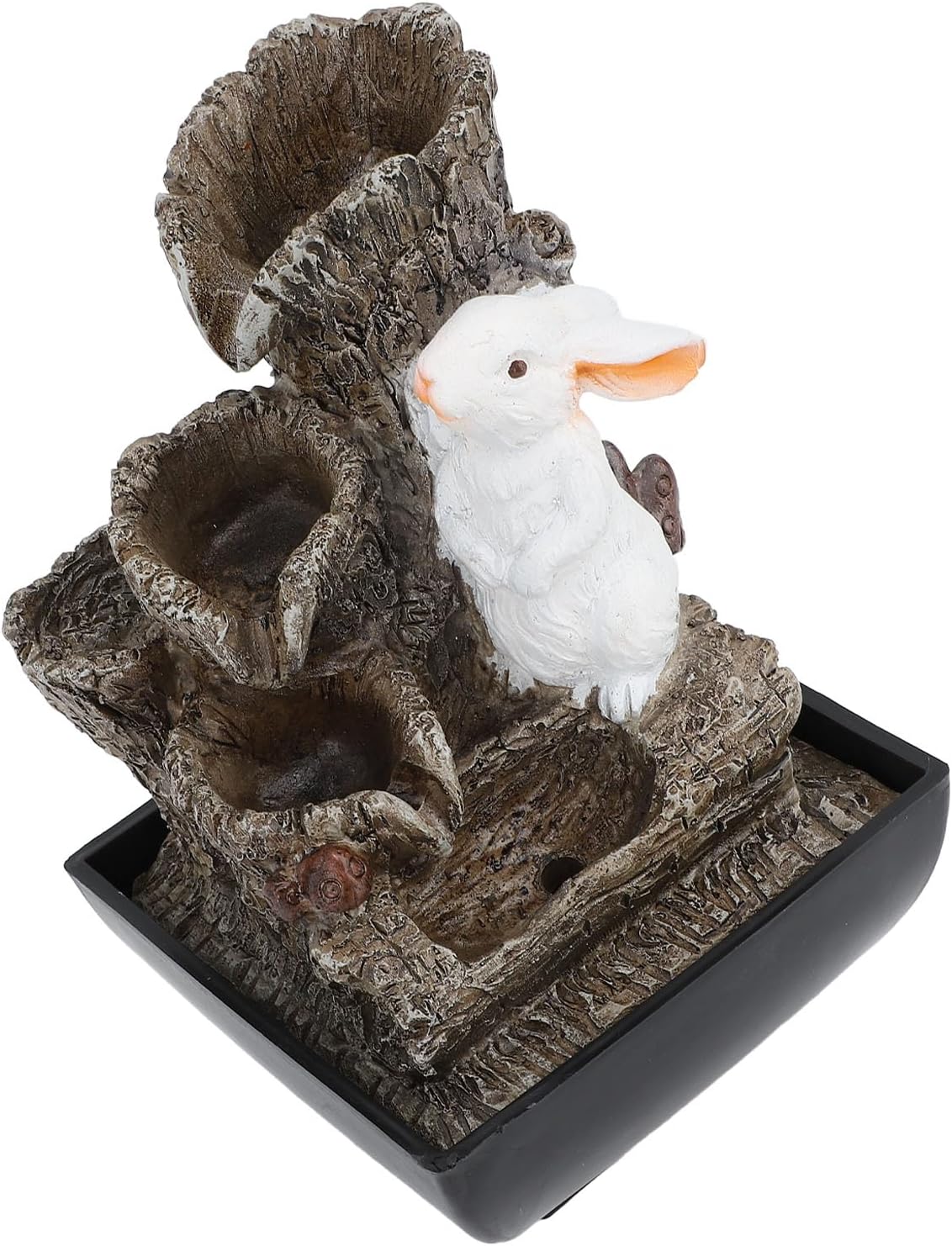 Bunny Tabletop Fountain with LED Lights and Quiet Pump