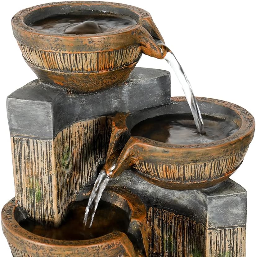 Relaxation Tabletop Fountain with LED Lights - Brown 157 Inch