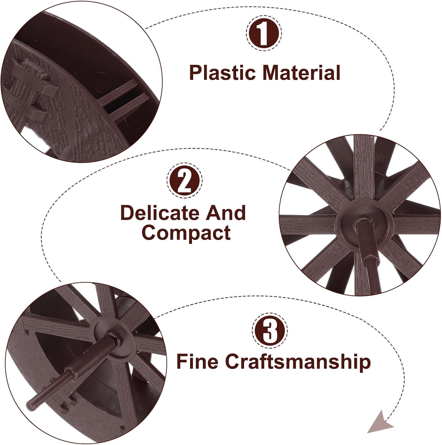 Uxcell 2 Pcs Fountain Water Wheel 43 Inch Desktop Fortune Statue Decor