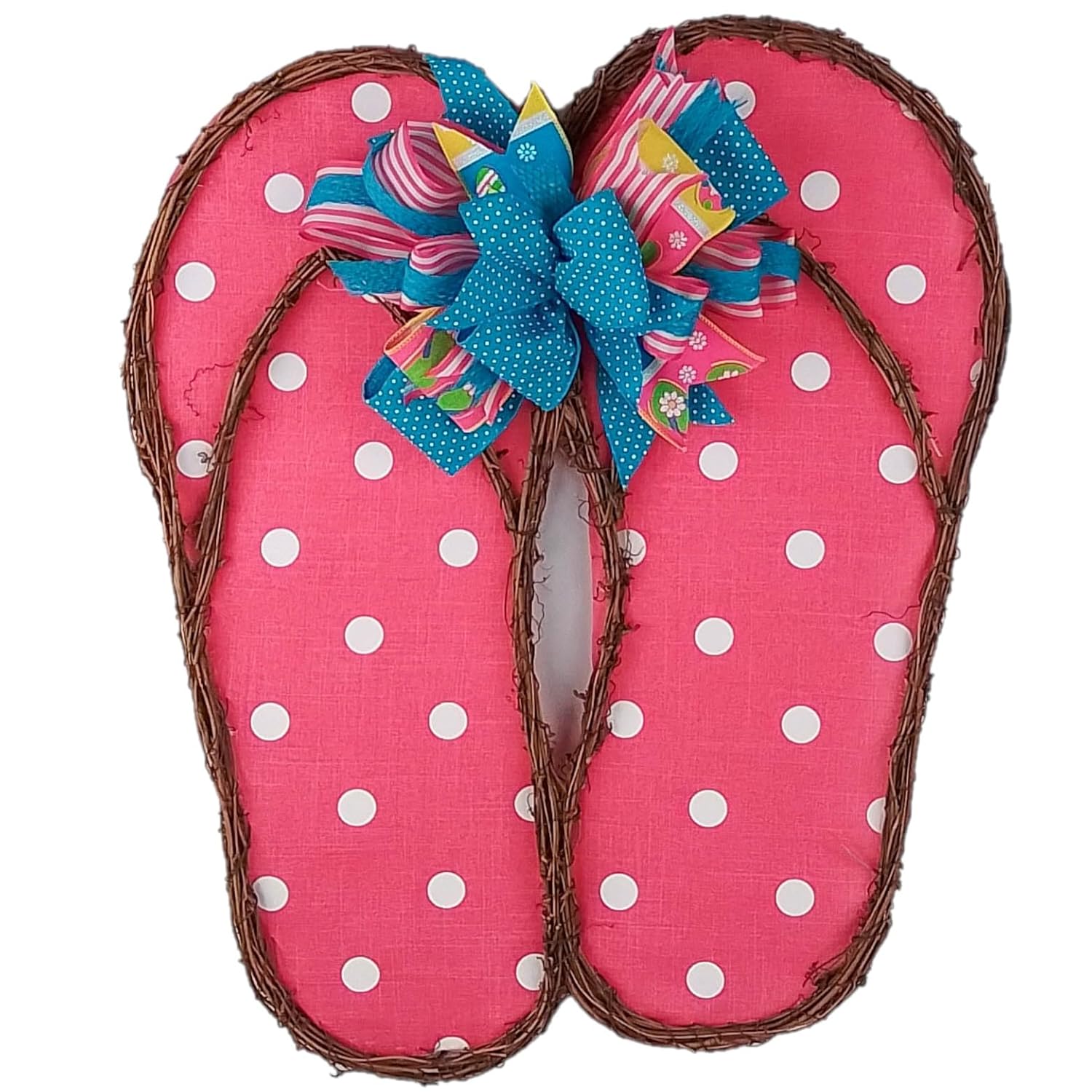 Spring Summer Flip Flop Wreath in Pink Fuschia