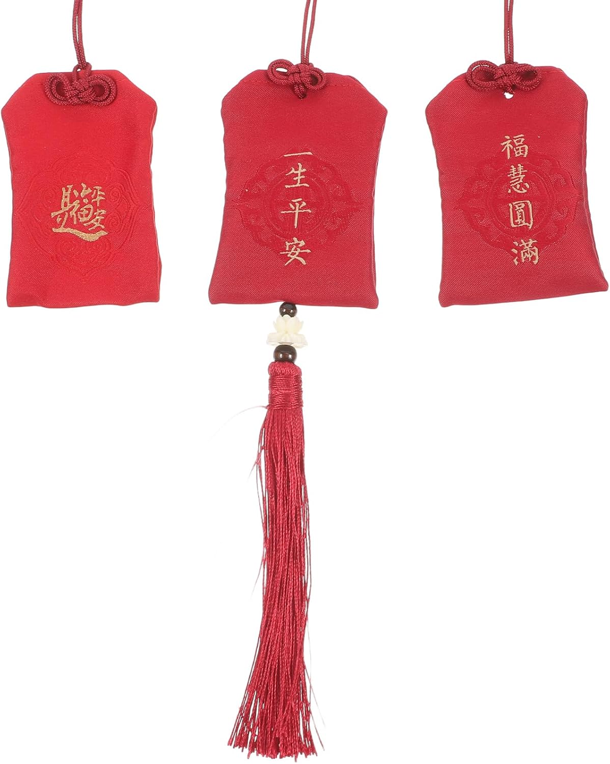 LOGOFUN 3pcs Red Chinese Style Scent Sachet with Tassel